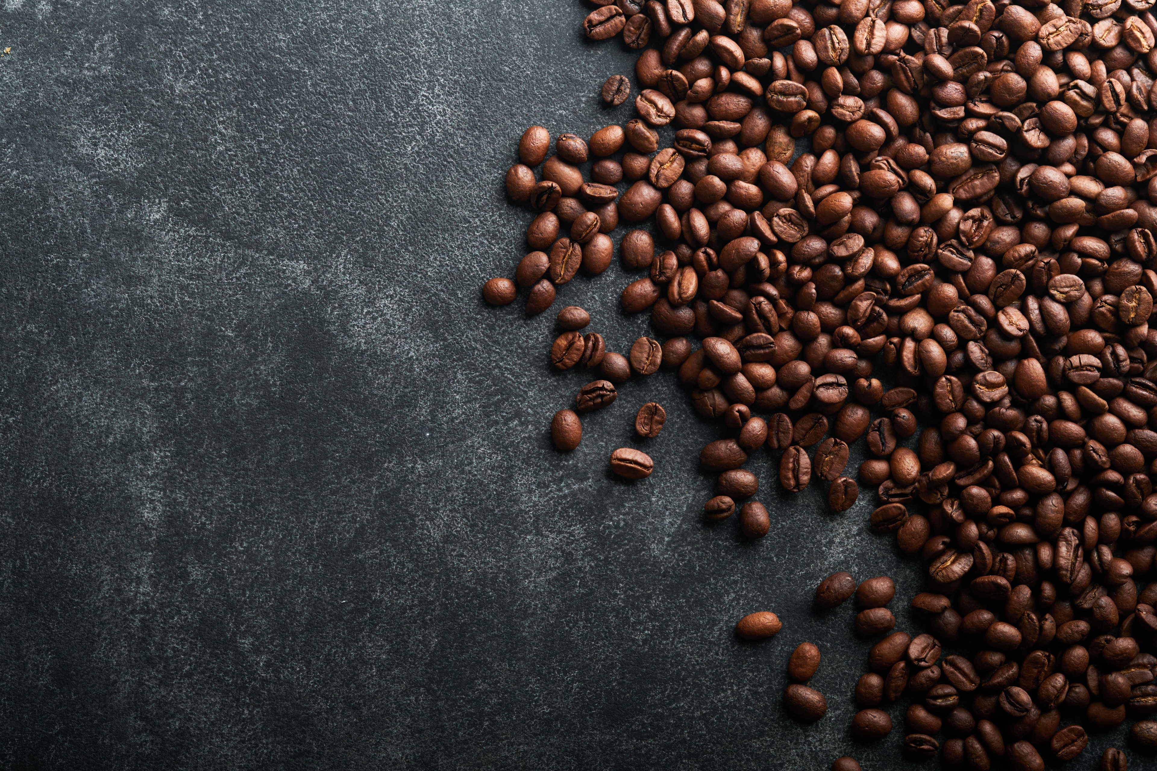 Coffee beans on fabric